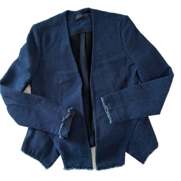 Hatch Maternity Sz 1 Womens Navy Blue Tweed Blazer Jacket Joggers Small - Picture 2 of 7